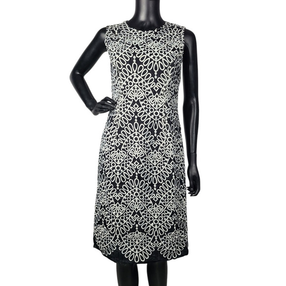 Prabal Gurung Women's Black Sleeveless Sheath Jewel-Neck Slim Dress Size 4 - Picture 1 of 8